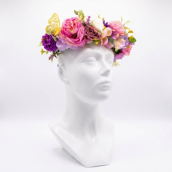 (afbeelding voor) Bloemenkrans Pastel met vlinder