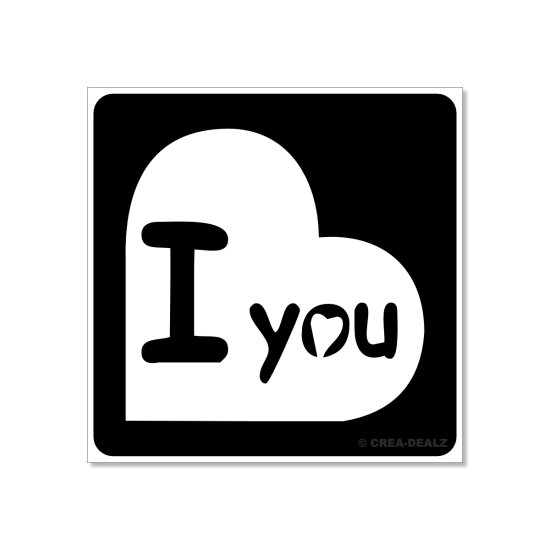 Hart met I love you 5x5cm 738