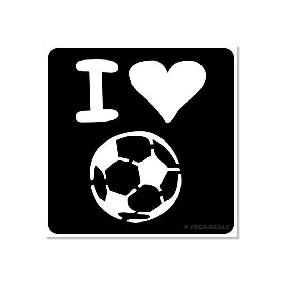 I love voetbal (5x5cm) 1335