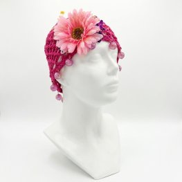 Gehaakt Mutsje Rose met bloem