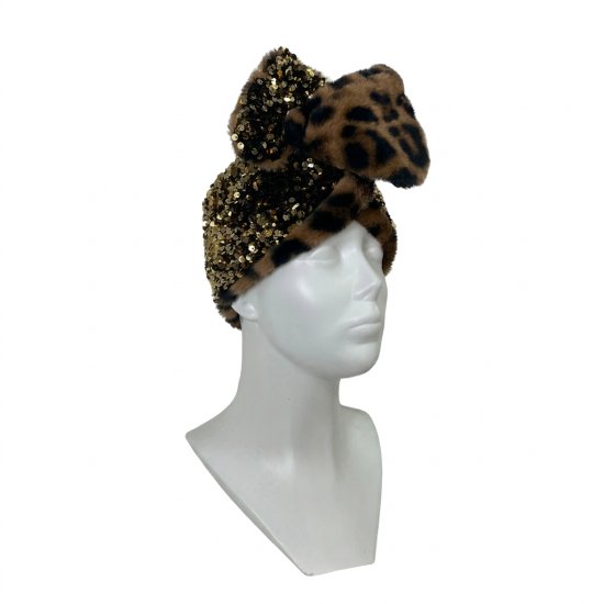 (afbeelding voor) Haarwrap Panter Paillette Goud