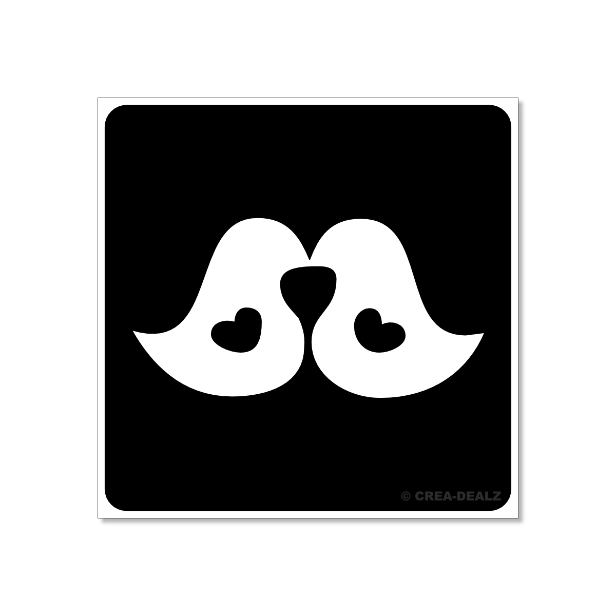 (afbeelding voor) Twee vogeltjes 5x5cm 736