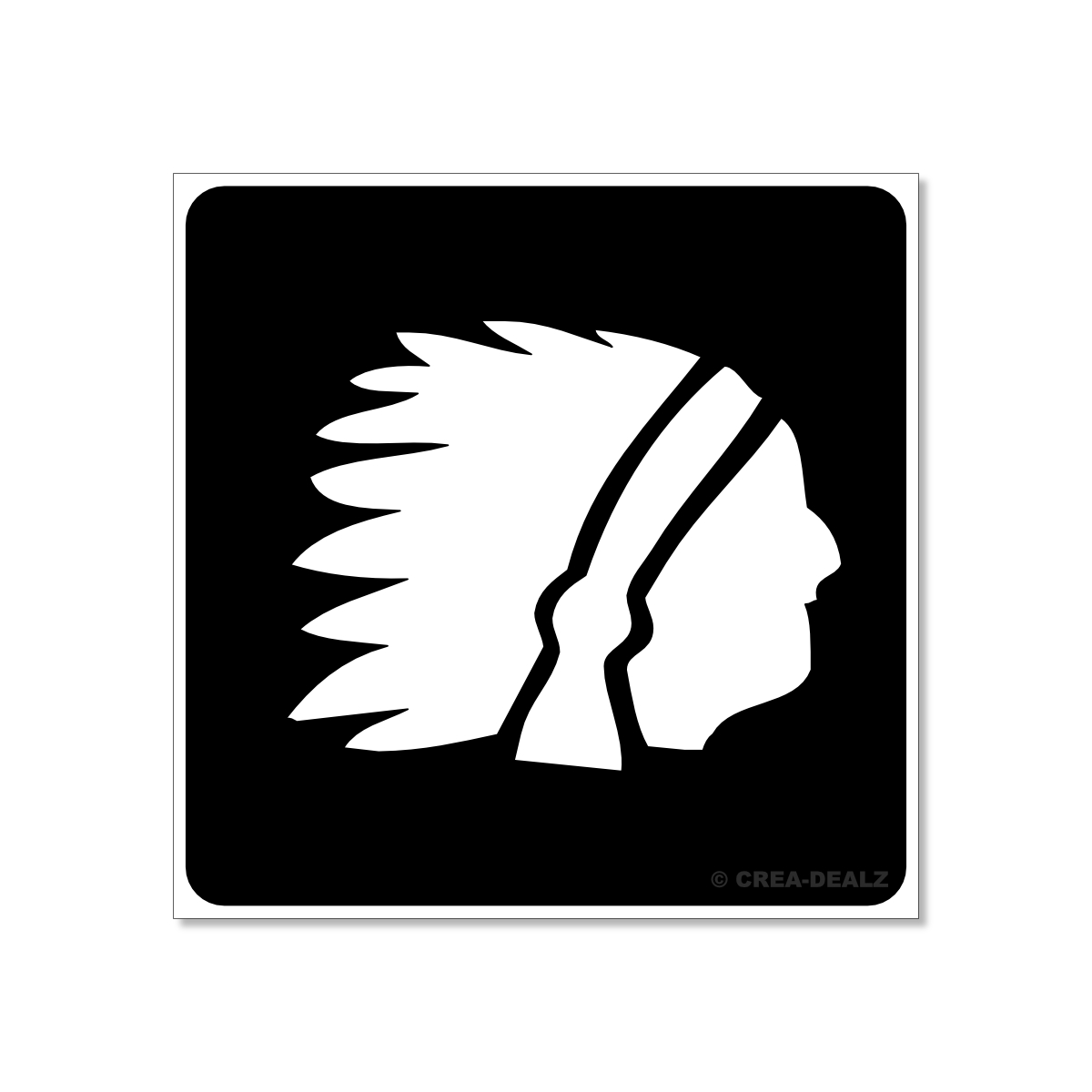 (afbeelding voor) Indiaan (5x5cm) 2802