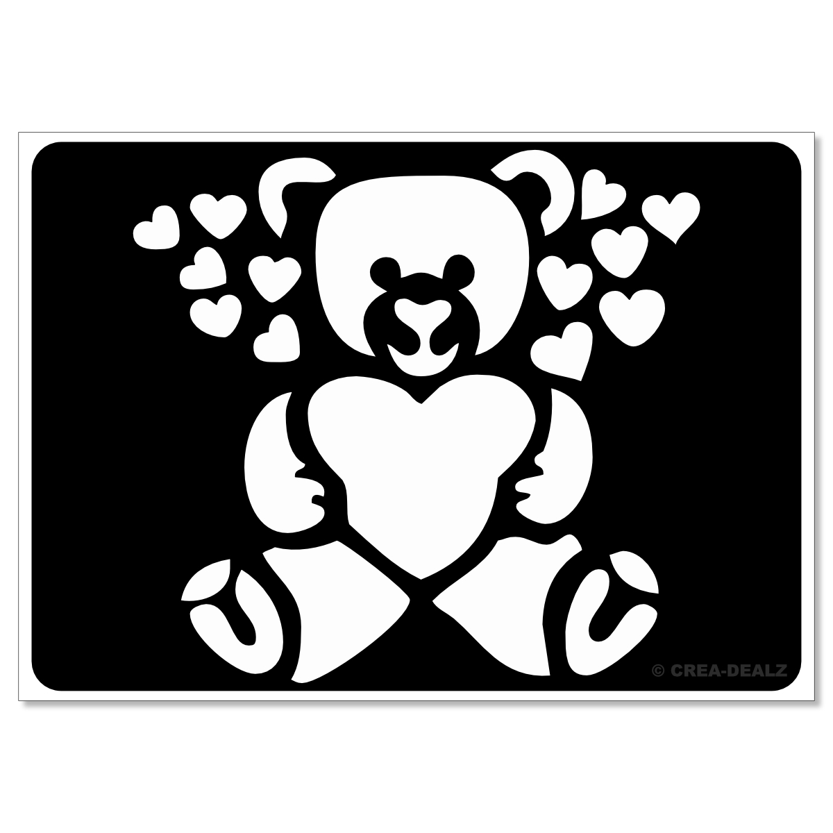 (afbeelding voor) Beer met hartjes (7x5cm) 9055