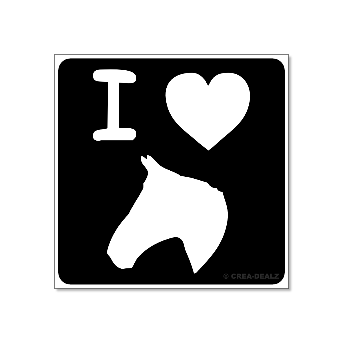 (afbeelding voor) I love horses (5x5cm) 9145