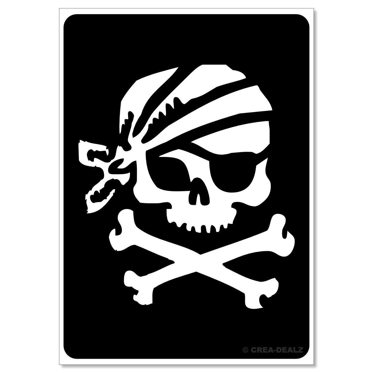 (afbeelding voor) Pirate Skull (7x5cm) 9161