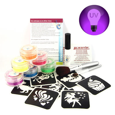 UV Glitter Tattoo set