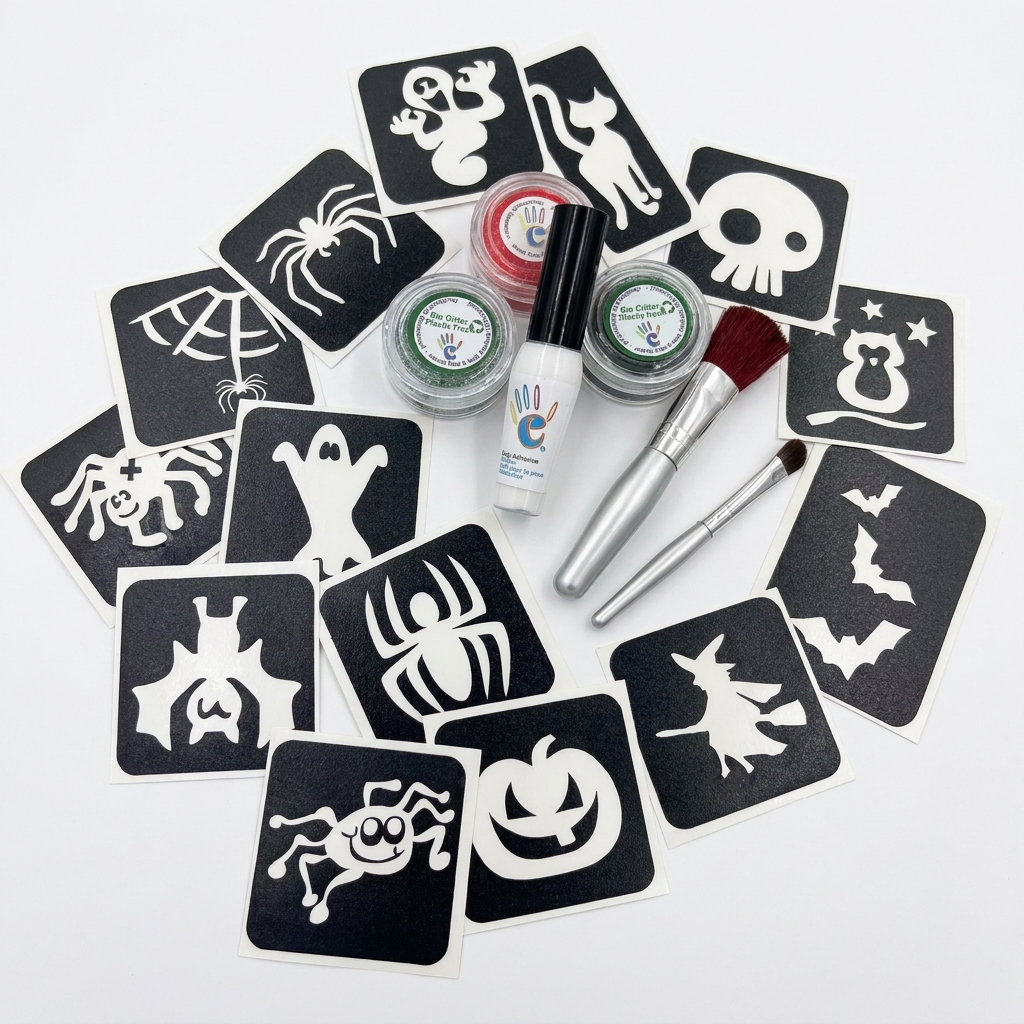 (afbeelding voor) Halloween glitter tattoo set
