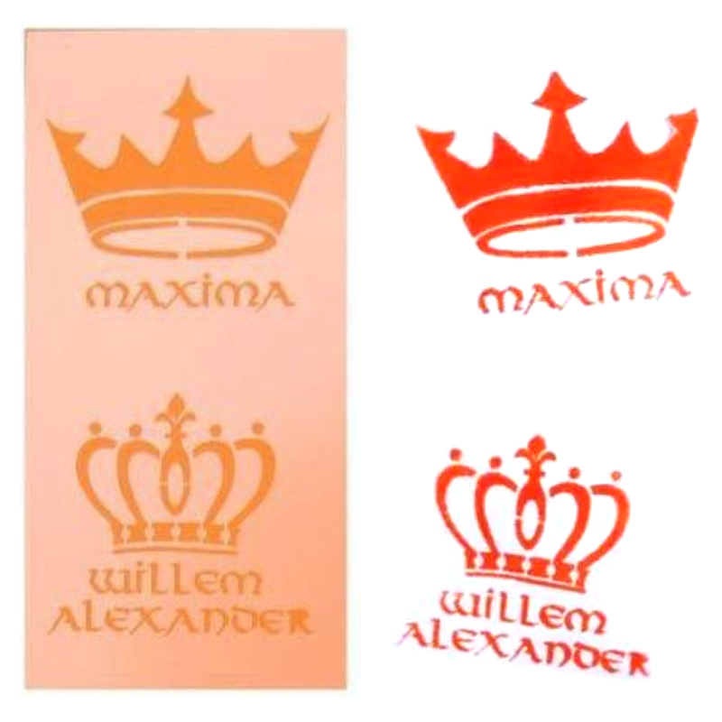 (afbeelding voor) Schminksjabloon Kroontjes Willem & Maxima (5x10cm)