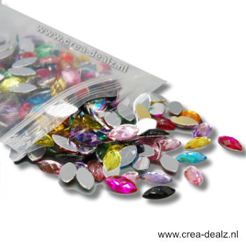 Body Jewels 5x10mm 1000 stuks multi color - Klik op de afbeelding om het venster te sluiten